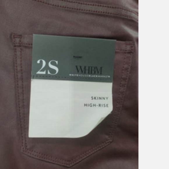 WHBM HR Coated Skinny Jeans in Black Cherry sz 2 S NWT - Picture 7 of 8